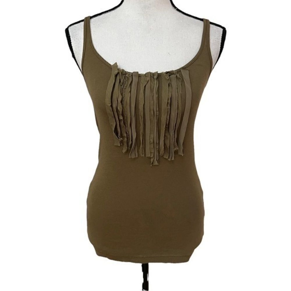 J.Crew women's Cotton tank top with silk detail size S green